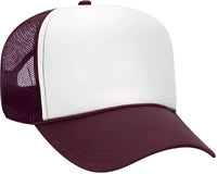 OTTO 32-467 Polyester Foam Front 5 Panel Pro Style Mesh Back Cap - Maroon White Maroon - Maroon White / One Size Fits