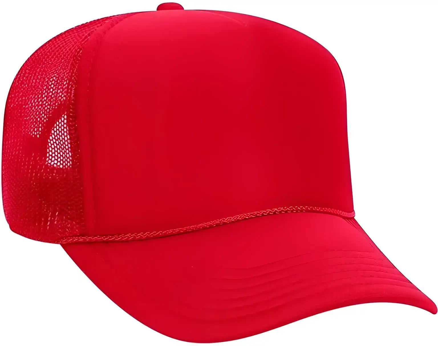 OTTO 32-467 Polyester Foam Front 5 Panel Pro Style Mesh Back Cap - Red - Red / One Size Fits Most