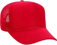 OTTO 32-467 Polyester Foam Front 5 Panel Pro Style Mesh Back Cap - Red - Red / One Size Fits Most