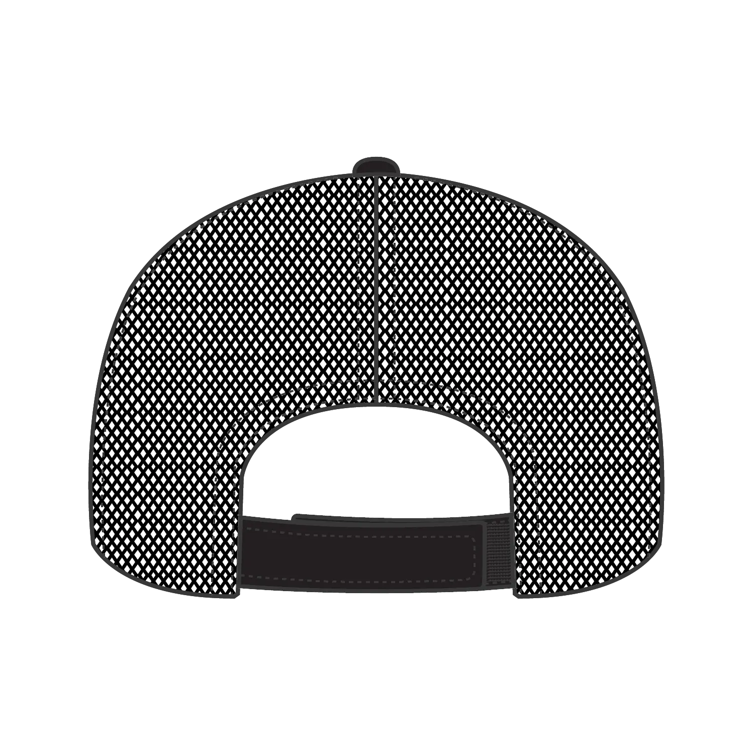 OTTO 32-934 5 Panel Mid Profile Mesh Back Trucker Cap - Black - Black / 6 1/2’’ - 7 5/8’’