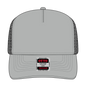 OTTO 32-934 5 Panel Mid Profile Mesh Back Trucker Cap - Gry/Gry/Blk - Gry/Gry/Blk / 6 1/2’’ - 7 5/8’’