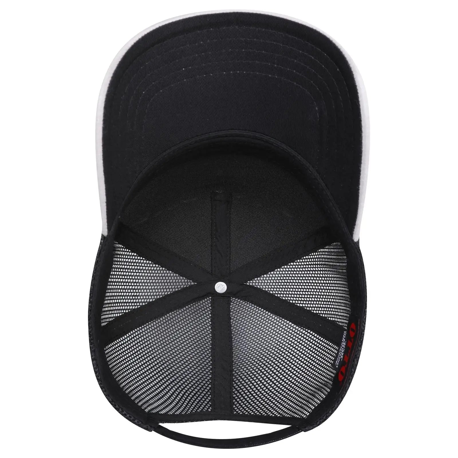 OTTO 32-934 5 Panel Mid Profile Mesh Back Trucker Cap - Gry/Gry/Blk - Gry/Gry/Blk / 6 1/2’’ - 7 5/8’’
