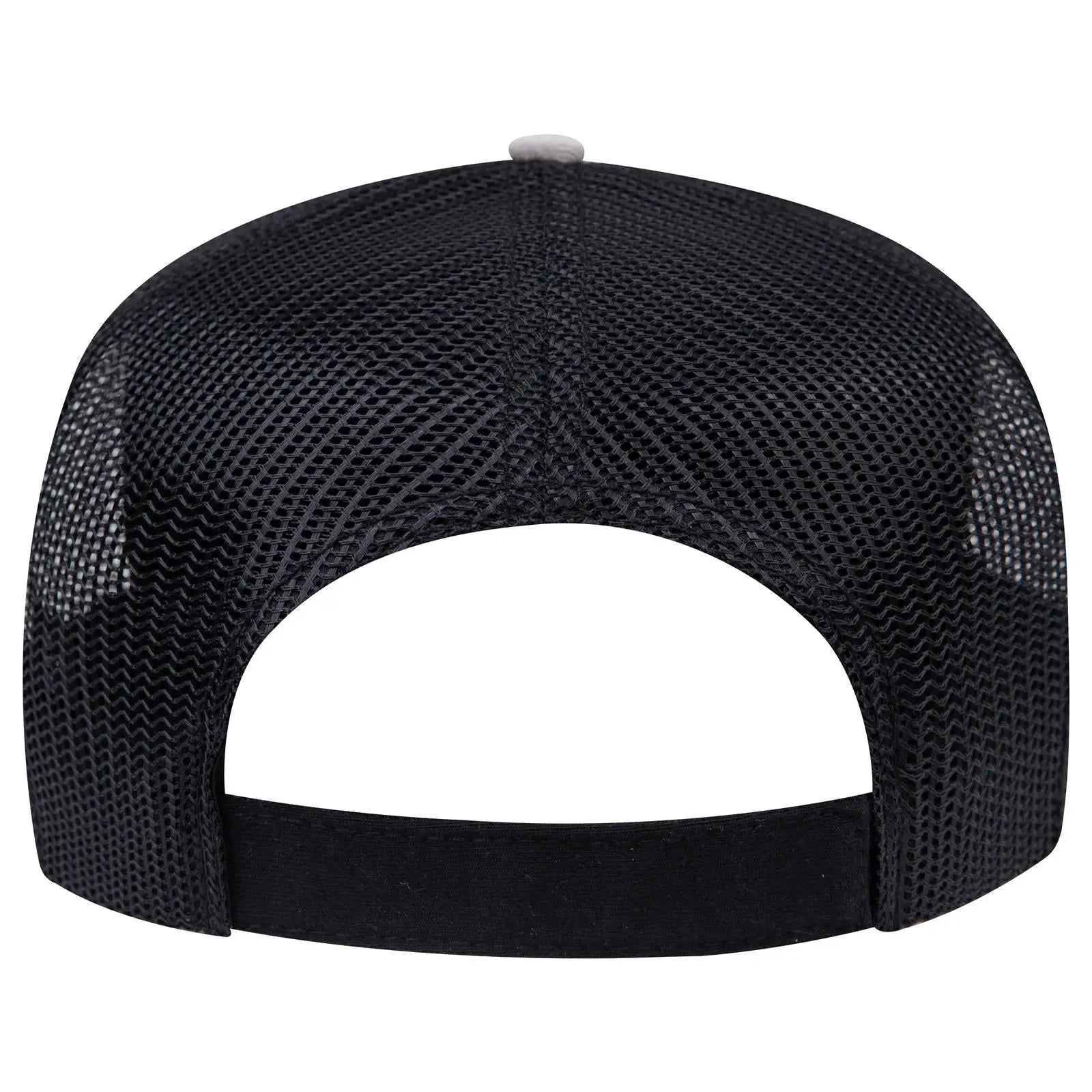 OTTO 32-934 5 Panel Mid Profile Mesh Back Trucker Cap - Gry/Gry/Blk - Gry/Gry/Blk / 6 1/2’’ - 7 5/8’’