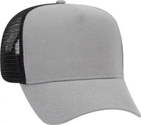 OTTO 32-934 Jersey Knit 5 Panel Pro Style Mesh Back Structured Firm Front Panel Cap - Gray Gray Black - Gray Black