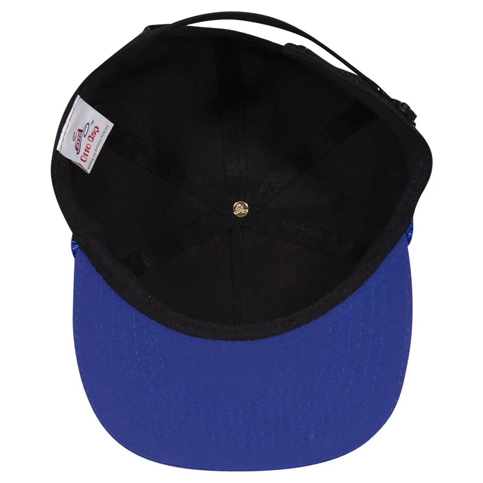 OTTO 37-143 5 Panel High Crown Baseball Cap - Royal/Black - Royal/Black / 6 1/2’’ - 7 5/8’’