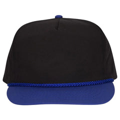 OTTO 37-143 5 Panel High Crown Baseball Cap - Royal/Black - Royal/Black / 6 1/2’’ - 7 5/8’’