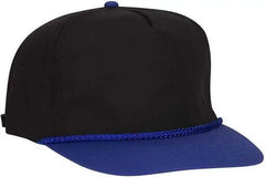 OTTO 37-143 Poplin High Crown Golf Style Cap - Royal Black - Royal Black / One Size Fits Most