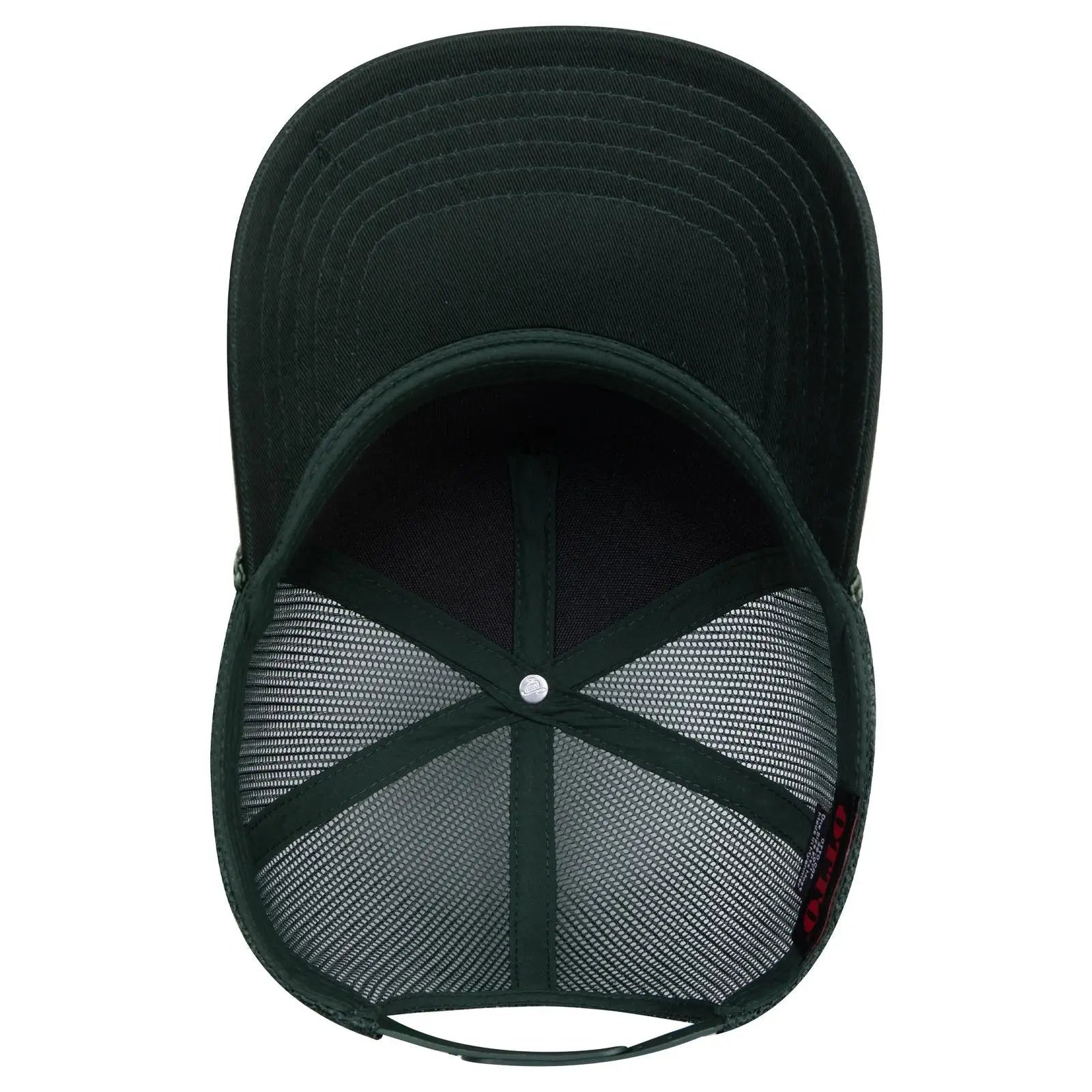 OTTO 39-071 5 Panel Mid Profile Mesh Back Trucker Cap - Dk. Green - Dk. Green / 6 1/2’’ - 7 5/8’’