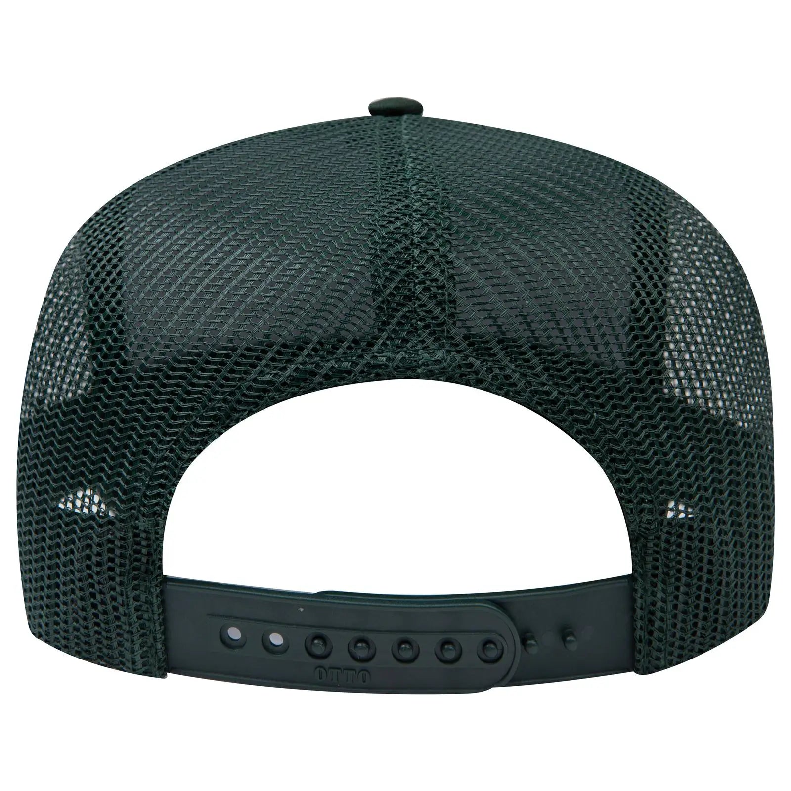 OTTO 39-071 5 Panel Mid Profile Mesh Back Trucker Cap - Dk. Green - Dk. Green / 6 1/2’’ - 7 5/8’’