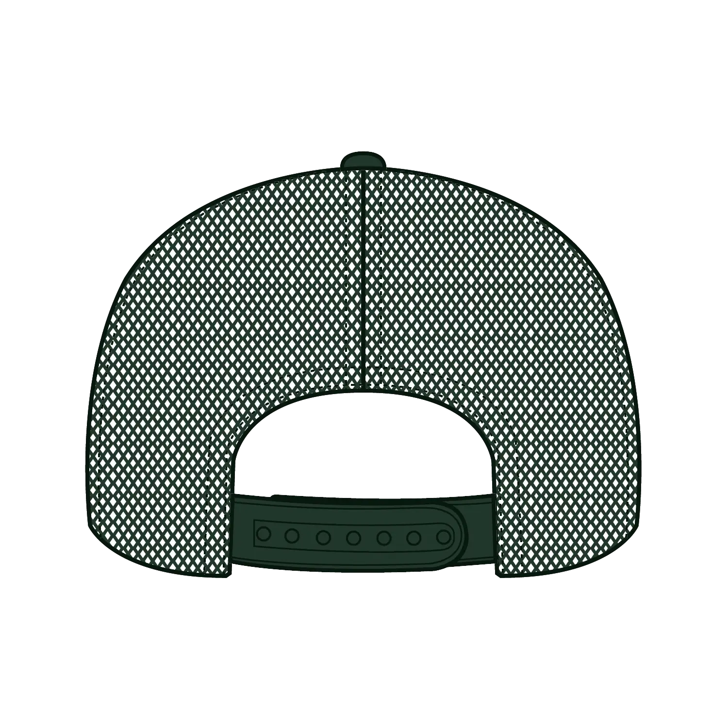 OTTO 39-071 5 Panel Mid Profile Mesh Back Trucker Cap - Dk. Green - Dk. Green / 6 1/2’’ - 7 5/8’’