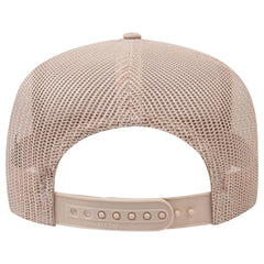 OTTO 39-071 5 Panel Mid Profile Mesh Back Trucker Cap - Khaki - Khaki / 6 1/2’’ - 7 5/8’’