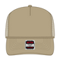 OTTO 39-071 5 Panel Mid Profile Mesh Back Trucker Cap - Khaki - Khaki / 6 1/2’’ - 7 5/8’’