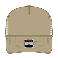 OTTO 39-071 5 Panel Mid Profile Mesh Back Trucker Cap - Khaki - Khaki / 6 1/2’’ - 7 5/8’’