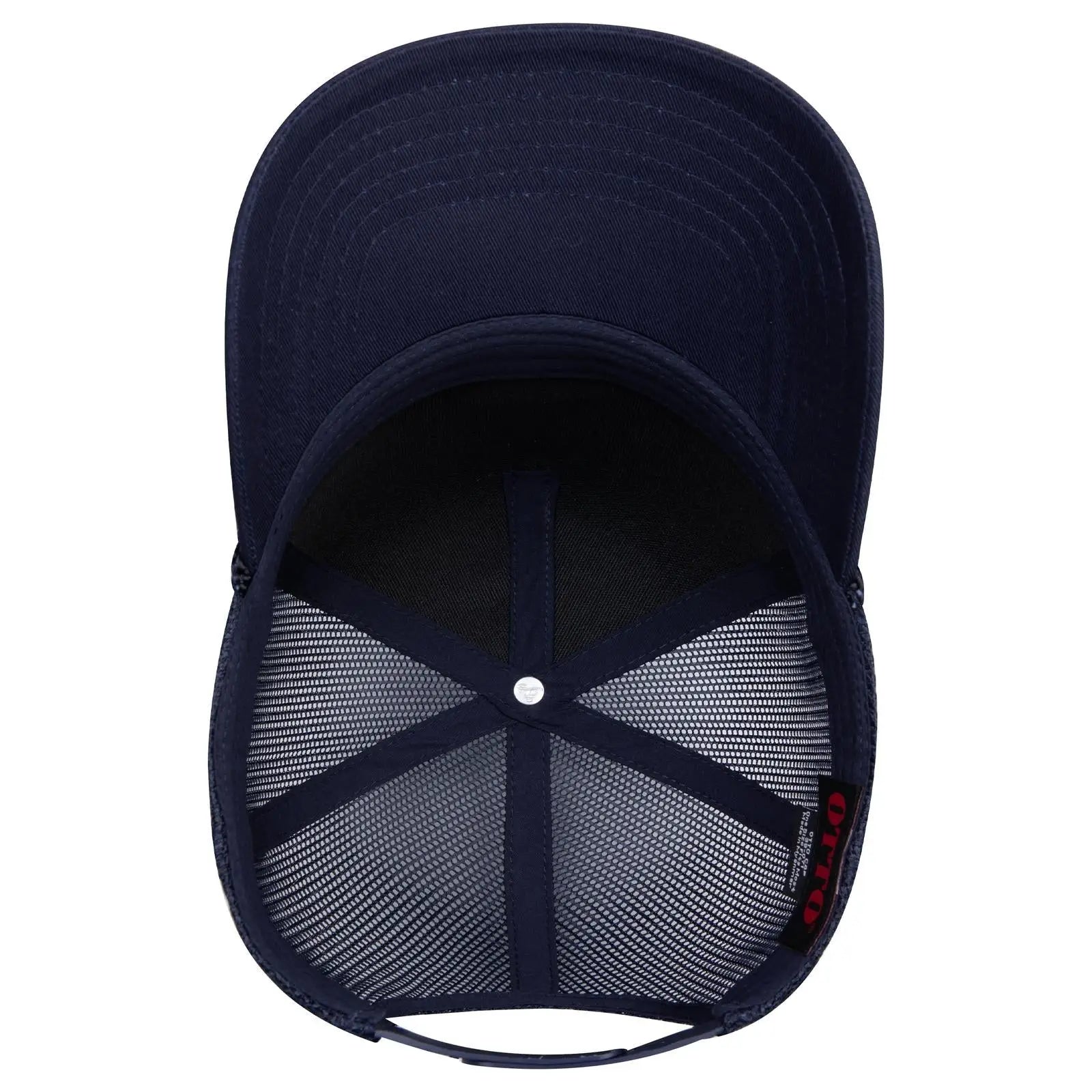 OTTO 39-071 5 Panel Mid Profile Mesh Back Trucker Cap - Navy - Navy / 6 1/2’’ - 7 5/8’’
