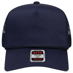 OTTO 39-071 5 Panel Mid Profile Mesh Back Trucker Cap - Navy - Navy / 6 1/2’’ - 7 5/8’’