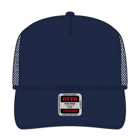 OTTO 39-071 5 Panel Mid Profile Mesh Back Trucker Cap - Navy - Navy / 6 1/2’’ - 7 5/8’’