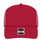 OTTO 39-071 5 Panel Mid Profile Mesh Back Trucker Cap - Red - Red / 6 1/2’’ - 7 5/8’’