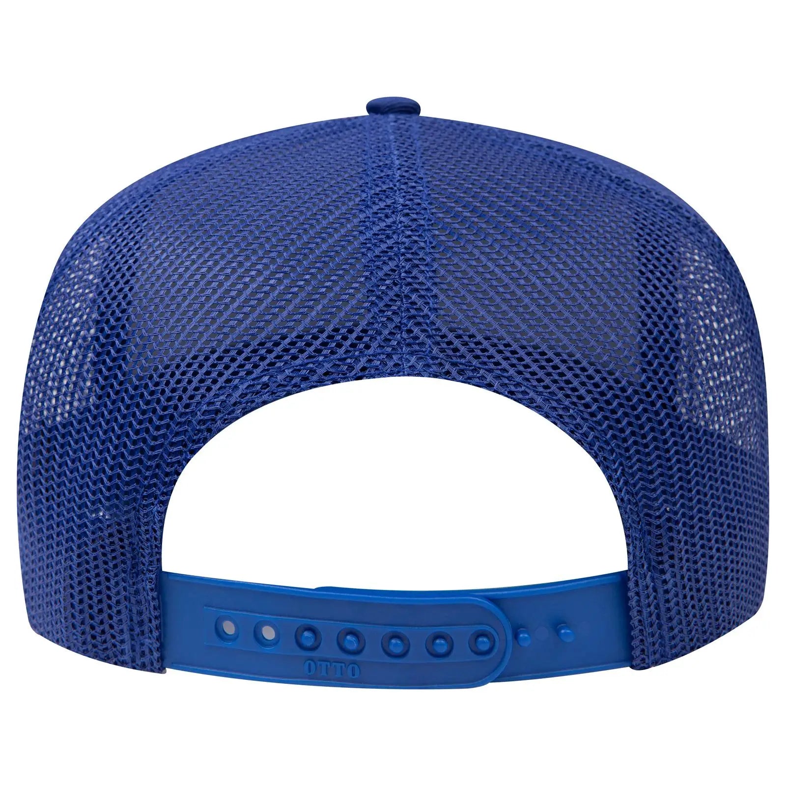 OTTO 39-071 5 Panel Mid Profile Mesh Back Trucker Cap - Royal - Royal / 6 1/2’’ - 7 5/8’’