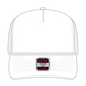 OTTO 39-071 5 Panel Mid Profile Mesh Back Trucker Cap - White - White / 6 1/2’’ - 7 5/8’’