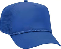 OTTO 39-071 Cotton Twill High Crown Golf Style Mesh Back Structured Firm Front Panel Cap - Royal - Royal / One Size