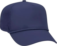 OTTO 39-071 Cotton Twill High Crown Golf Style Mesh Back Structured Firm Front Panel Cap - Navy - Navy / One Size Fits
