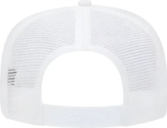 OTTO 39-071 Cotton Twill High Crown Golf Style Mesh Back Structured Firm Front Panel Cap - White - White / One Size