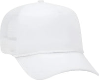 OTTO 39-071 Cotton Twill High Crown Golf Style Mesh Back Structured Firm Front Panel Cap - White - White / One Size