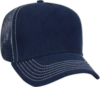 OTTO 39-090 Denim Golf Style Mesh Back Cap - Navy White - Navy White / One Size Fits Most