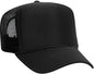 OTTO 39-165 5 Panel Foam High Crown Mesh Back Trucker Snapback Cap - Black - Black / One Size Fits Most