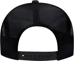 OTTO 39-165 5 Panel Foam High Crown Mesh Back Trucker Snapback Cap - Black Gold Leaf Black - Black Gold / One Size Fits