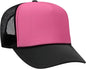 OTTO 39-165 5 Panel Foam High Crown Mesh Back Trucker Snapback Cap - Black Neon Pink Black - Black Pnk / One Size Fits