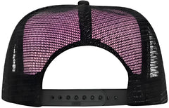 OTTO 39-165 5 Panel Foam High Crown Mesh Back Trucker Snapback Cap - Black Neon Pink Black - Black Pnk / One Size Fits