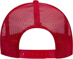 OTTO 39-165 5 Panel Foam High Crown Mesh Back Trucker Snapback Cap - Black White Red - Black Red / One Size Fits Most