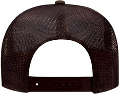 OTTO 39-165 5 Panel Foam High Crown Mesh Back Trucker Snapback Cap - Brown - Brown / One Size Fits Most