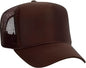 OTTO 39-165 5 Panel Foam High Crown Mesh Back Trucker Snapback Cap - Brown - Brown / One Size Fits Most
