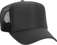OTTO 39-165 5 Panel Foam High Crown Mesh Back Trucker Snapback Cap - Charcoal Gray - Dark Gray / One Size Fits Most
