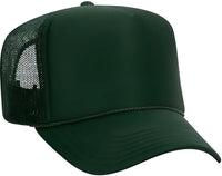 OTTO 39-165 5 Panel Foam High Crown Mesh Back Trucker Snapback Cap - Dark Green - Forest / One Size Fits Most