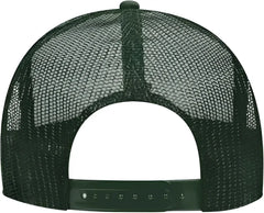 OTTO 39-165 5 Panel Foam High Crown Mesh Back Trucker Snapback Cap - Dark Green White Dark Green - Forest White