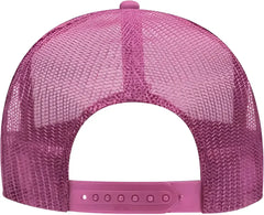 OTTO 39-165 5 Panel Foam High Crown Mesh Back Trucker Snapback Cap - Heather Pink White Heather Pink - Pink White