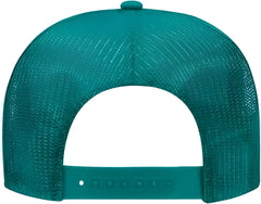 OTTO 39-165 5 Panel Foam High Crown Mesh Back Trucker Snapback Cap - Jade - Green / One Size Fits Most