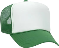 OTTO 39-165 5 Panel Foam High Crown Mesh Back Trucker Snapback Cap - Kelly White Kelly - Kelly White / One Size Fits