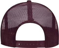 OTTO 39-165 5 Panel Foam High Crown Mesh Back Trucker Snapback Cap - Maroon White Maroon - Maroon White / One Size Fits