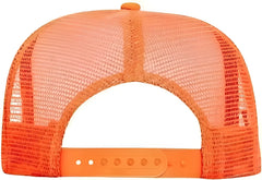 OTTO 39-165 5 Panel Foam High Crown Mesh Back Trucker Snapback Cap - Neon Orange White Neon Orange - Orange White