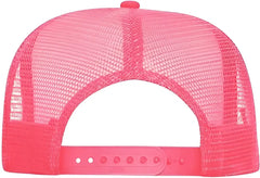 OTTO 39-165 5 Panel Foam High Crown Mesh Back Trucker Snapback Cap - Neon Pnk White Neon Pink - Pnk White / One Size