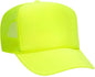 OTTO 39 165 5 Panel Foam High Crown Mesh Back Trucker Snapback Cap Neon Yellow Yellow / One Size Fits Most