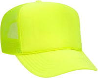OTTO 39 165 5 Panel Foam High Crown Mesh Back Trucker Snapback Cap Neon Yellow Yellow / One Size Fits Most