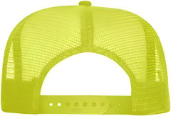 OTTO 39 165 5 Panel Foam High Crown Mesh Back Trucker Snapback Cap Neon Yellow Yellow / One Size Fits Most