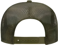 OTTO 39-165 5 Panel Foam High Crown Mesh Back Trucker Snapback Cap - Olive Green - Olive Green / One Size Fits Most