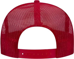OTTO 39 165 5 Panel Foam High Crown Mesh Back Trucker Snapback Cap Red White Red Red White / One Size Fits Most