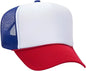 OTTO 39 165 5 Panel Foam High Crown Mesh Back Trucker Snapback Cap Red White Royal Red White / One Size Fits Most